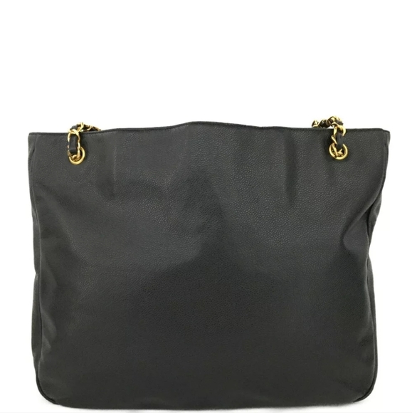 CHANEL CC Logo Caviar Skin Chain Shoulder Tote Bag - Picture 4 of 11